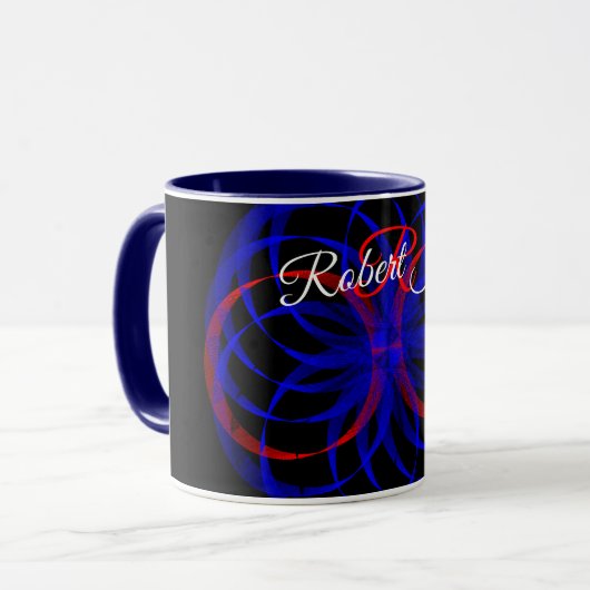Double Blueberry Color Geometric Coffee Mug Tasse (Vorderseite Links)