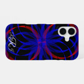 Double Blueberry Color Geometric iPhone 16 Case Hülle (Rückseite (Horizontal))