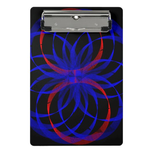 Double Blueberry Color Geometric Mini Clipboard Klemmbrett (Vorderseite)
