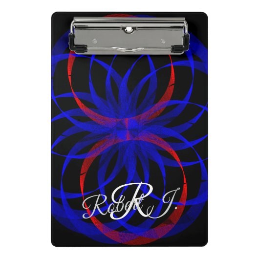 Double Blueberry Color Geometric Mini Clipboard Mini Klemmbrett (Vorderseite)