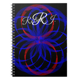 Double Blueberry Color Geometric Spiral Notebook Notizblock