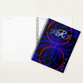 Double Blueberry Color Geometric Spiral Planner Planer