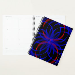 Double Blueberry Color Geometric Spiral Planner Planer