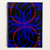 Double Blueberry Color Geometric Spiral Planner Planer (Vorderseite)