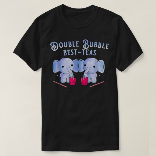 Double Boba Bubble Tea Cute Kawaii BFF T-Shirt (Design vorne)