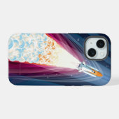Double Boosted (Space Shuttle Start) iPhone 15 Hülle (Rückseite (Horizontal))
