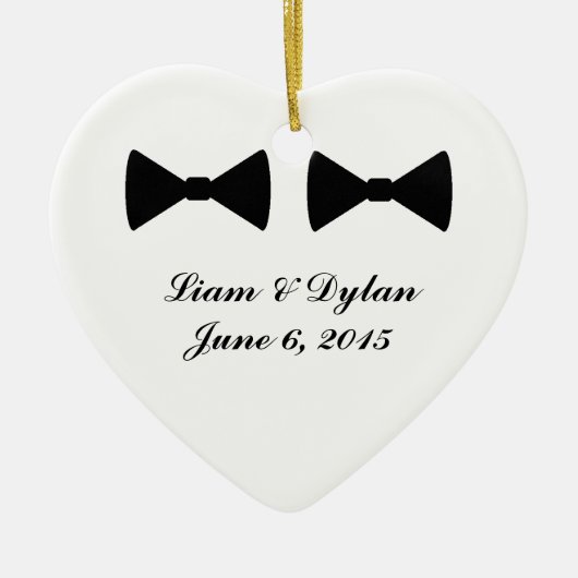 "Double Bow Krawatte" Herzdekoration Keramikornament (Vorne)