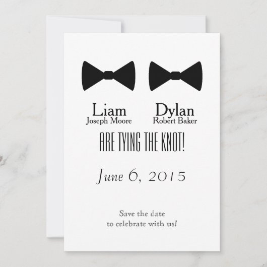 "Double Bow-Krawatte" Speichern Sie die Daten Save The Date (Vorderseite)
