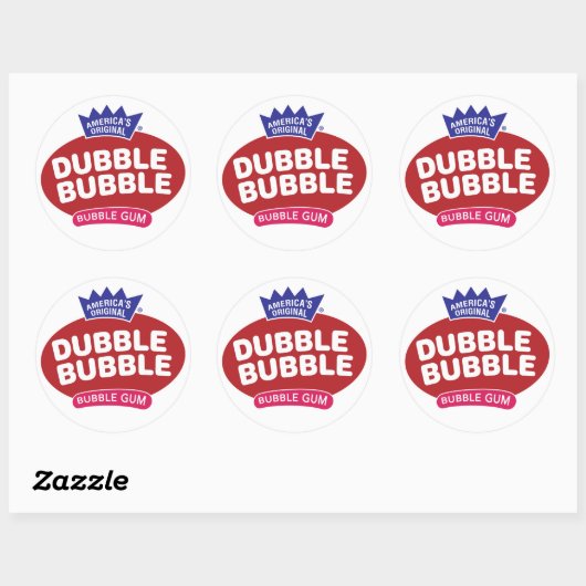 Double Bubble Bubble gum logo Runder Aufkleber (Blatt)