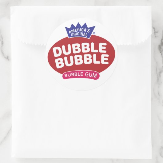 Double Bubble Bubble gum logo Runder Aufkleber (Tasche)