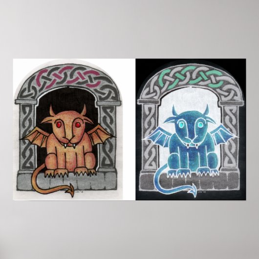 Double Celtic Gargoyle Poster (Vorne)