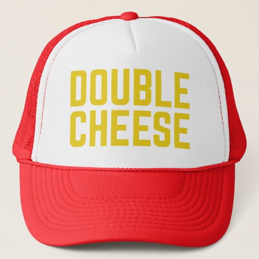 DOUBLE CHEESE lustige Slogan typografischen LKW-Hu Truckerkappe (Vorderseite)