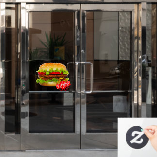 Double Cheeseburger Best Seller Burger Advert Fensteraufkleber