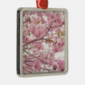 Double cherry blossoms in Japan Silbernes Ornament (Rechts)