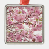 Double cherry blossoms in Japan Silbernes Ornament (Vorne)
