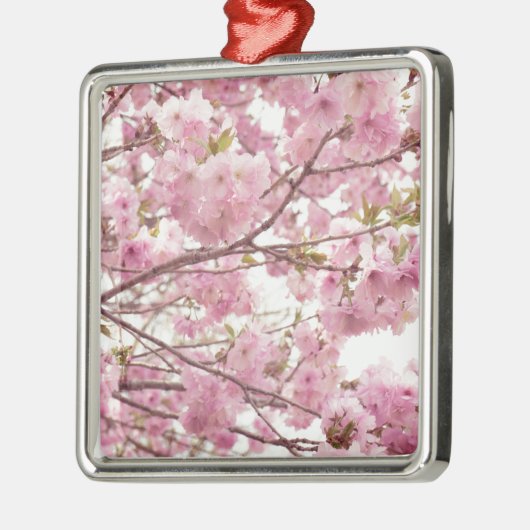 Double cherry blossoms in Japan Silbernes Ornament (Links)