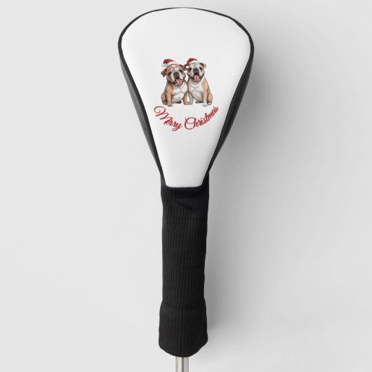 Double Christmas joy Merry Bulldogs Classic T-Shir Golf Headcover (Vorderseite)