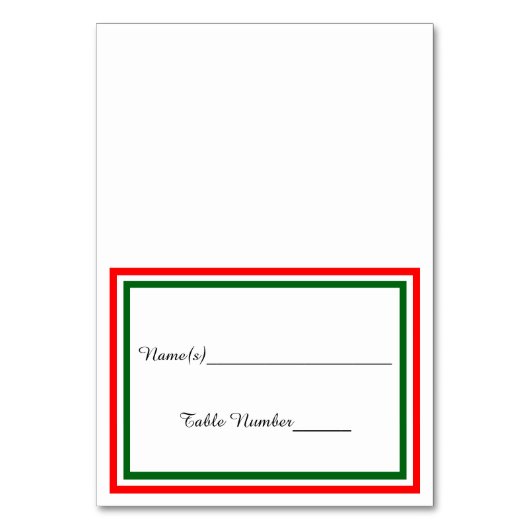 Double Christmas Trim - Escort Card Tischnummer (Vorderseite)
