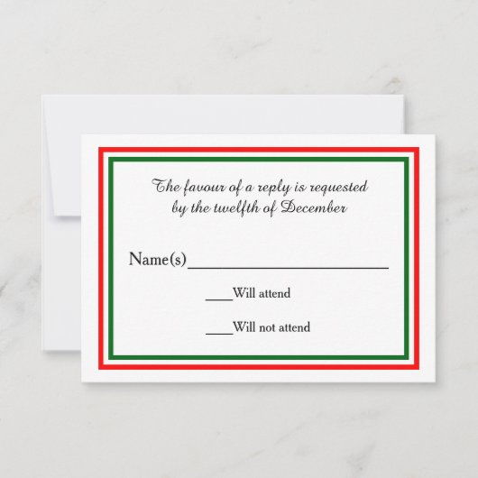 Double Christmas Trim - RSVP-Karte RSVP Karte (Vorderseite)