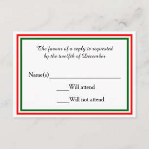 Double Christmas Trim - RSVP-Karte RSVP Karte