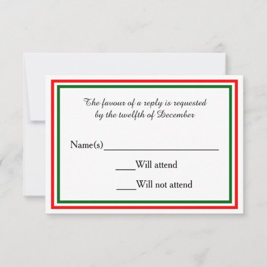 Double Christmas Trim - RSVP-Karte RSVP Karte (Vorderseite)