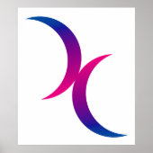 Double Crescent Moon Bisexual Pride Symbol Poster (Vorne)