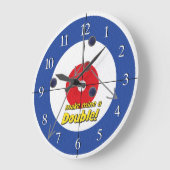 "Double" Curling Bar Clock - (Blau) Große Wanduhr (Winkel)
