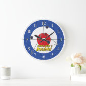 "Double" Curling Bar Clock - (Blau) Große Wanduhr (Zuhause)