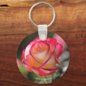 Double Delight Rose Schlüsselanhänger (Vorderseite)