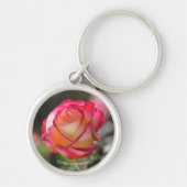 Double Delight Rose Schlüsselanhänger (Vorne)