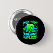 Double Digits 10 Year Old Boys 10th Birthday Boy Button (Vorne & Hinten)