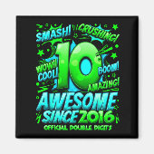 Double Digits 10 Year Old Boys 10th Birthday Boy  Magnet (Vorne)