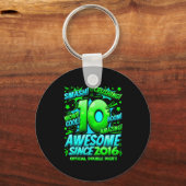 Double Digits 10 Year Old Boys 10th Birthday Boy Schlüsselanhänger (Vorderseite)