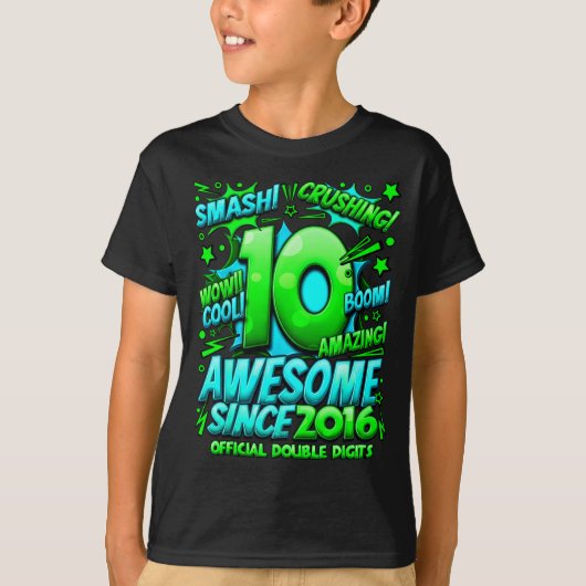 Double Digits 10 Year Old Boys 10th Birthday Boy T-Shirt (Vorderseite)