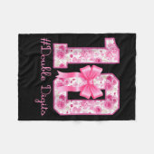 Double Digits 10th Birthday Girl Nk Coquette Bow 1 Fleecedecke (Vorderseite (Horizontal))