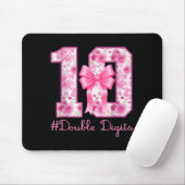 Double Digits 10th Birthday Girl Nk Coquette Bow 1 Mousepad (Mit Mouse)
