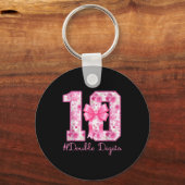 Double Digits 10th Birthday Girl Nk Coquette Bow 1 Schlüsselanhänger (Vorderseite)