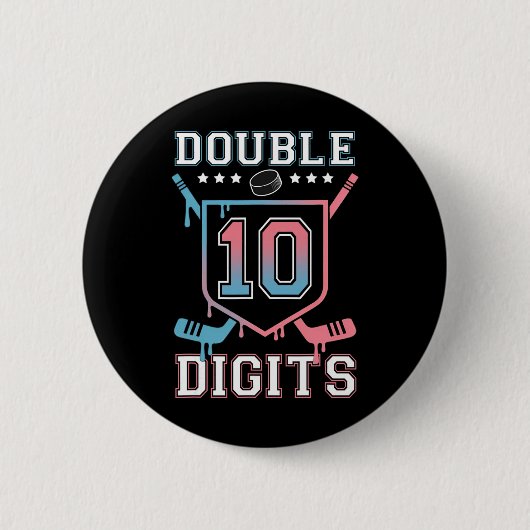 Double Digits 10th Birthday Hockey Drip Boys 10 Ye Button (Vorderseite)