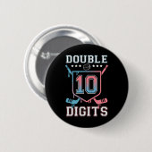 Double Digits 10th Birthday Hockey Drip Boys 10 Ye Button (Vorne & Hinten)