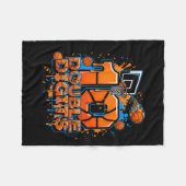 Double Digits Birthday 10 Year Old Boy Basketball Fleecedecke (Vorderseite (Horizontal))