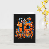 Double Digits Birthday 10 Year Old Boy Basketball  Karte (Gelbe Blume)