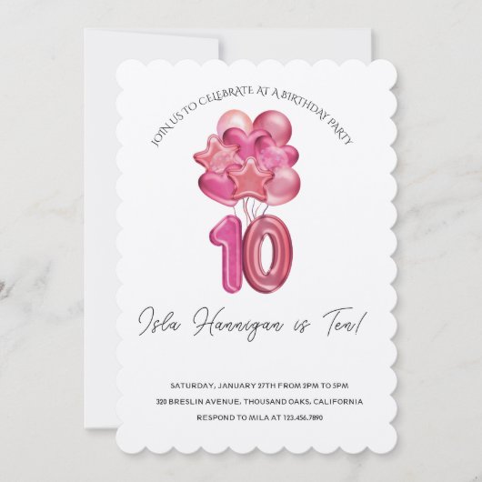 Double Digits Birthday Bash Einladung (Vorderseite)