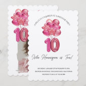 Double Digits Birthday Bash Einladung (Vorne/Hinten)