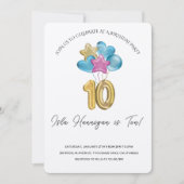 Double Digits Birthday Bash Einladung (Vorderseite)