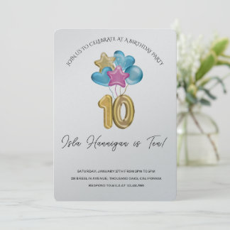 Double Digits Birthday Bash Einladung