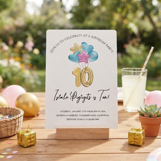 Double Digits Birthday Bash Einladung