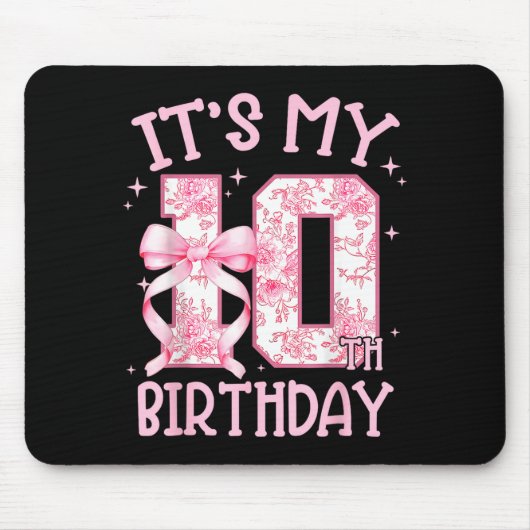 Double Digits Birthday Girl 10th Birthday Coquette Mousepad (Vorne)