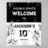 Double Digits Boys 10th Birthday Welcome Sign Poster (Vorne)
