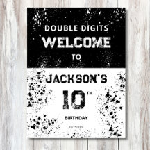 Double Digits Boys 10th Birthday Welcome Sign