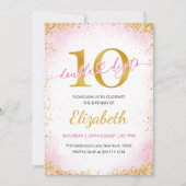 Double Digits Girl 10. Geburtstag  Einladung (Vorderseite)